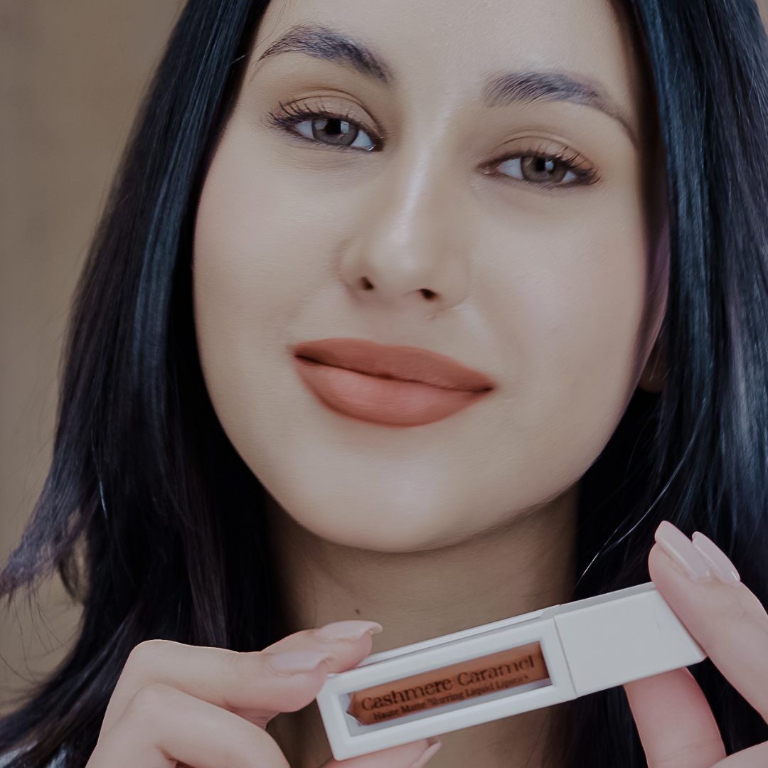 Cashmere Caramel: Haute Matte Blurring Liquid Lipstick