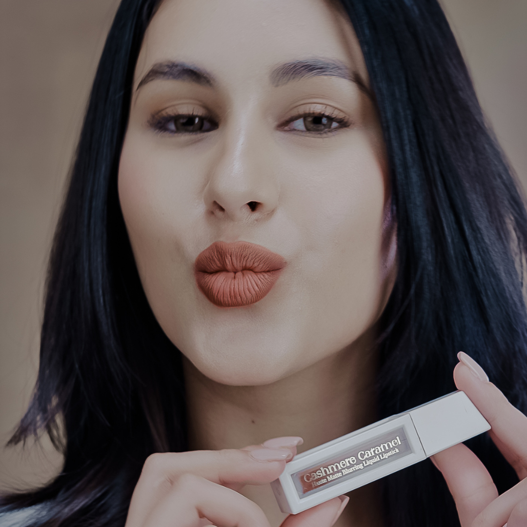 Cashmere Caramel: Haute Matte Blurring Liquid Lipstick