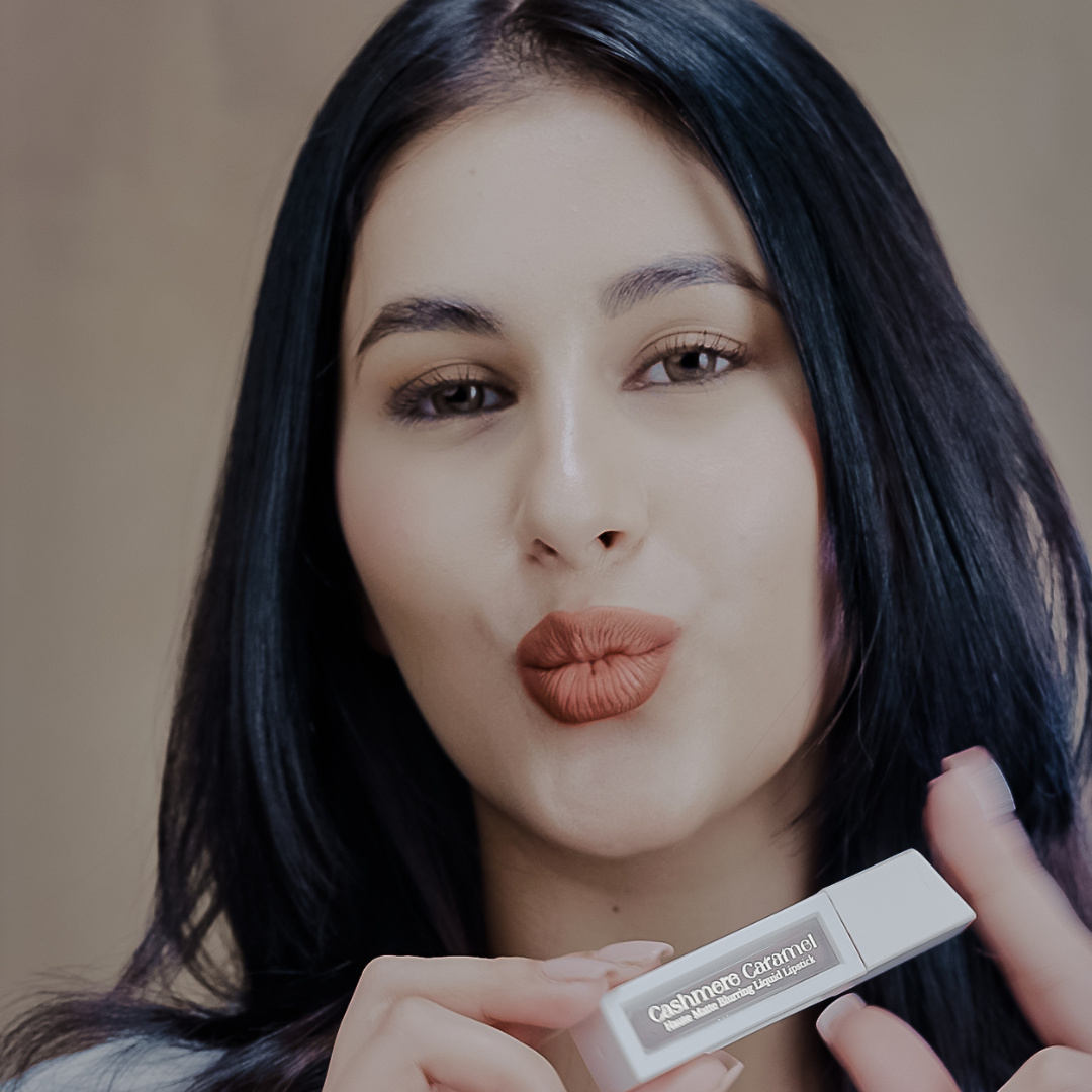 Cashmere Caramel: Haute Matte Blurring Liquid Lipstick